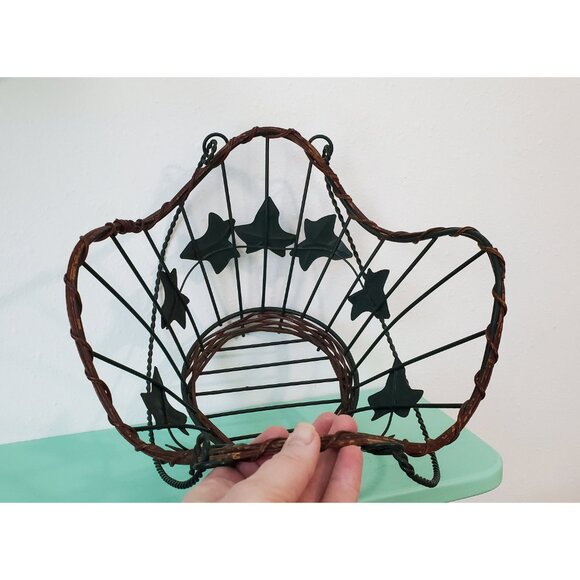 Ivy Metal and Twig Open Handled Basket, Callaway Style Basket - Picture 6 of 9